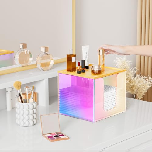 VITVITI Disposable Face Towel Holder for Clean Skin Club, Acrylic Box - color: Rainbow