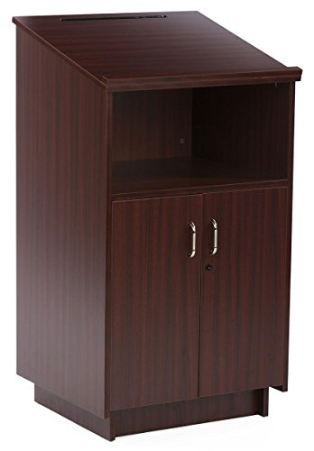 Displays2go 45.5" Tall Podium, Mahogany - color: Mahogany