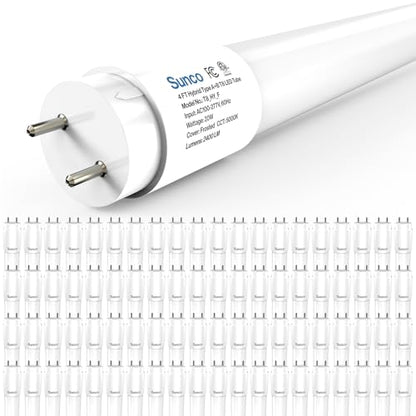 Sunco 80 Pack 4 Foot T8 LED Tube Light Bulbs, 5000K, 20W, Hybrid A+B - size: 80 Pack