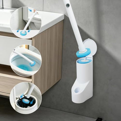 IwIeIaIrI Disposable Toilet Brush and Holder Set with 48 Refills, Cylinder - color: Cylinder Tube