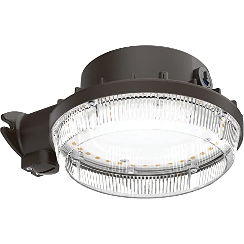 Lithonia Lighting BarnGuard LED Barn Light, Dusk to Dawn Outdoor Lighting, 4000K Cool White, Wall or Pole Mountable Yard Light Fixture, 120V, Aluminum, Dark Bronze - size: 4000 Lumens, style: 4000K Cool White Light