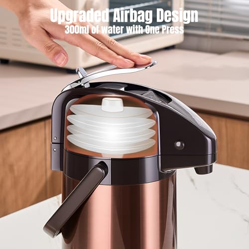 Coffee Carafe, Coffee Dispenser with Pump, 84.5 fl oz, Gold Brown - color: Gold Brown