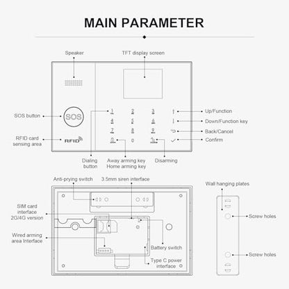 PGST A108F Wireless Home Alarm System with Door/Window and Motion Sensors
