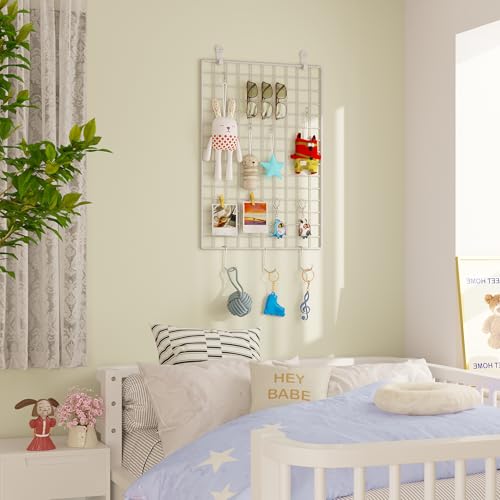 C&AHOME Photo Wall Display Set of 2, Wall Grid Panel, 17.7" x 25.6", White - color: White, size: 17.7 x 25.6 (45x65cm)