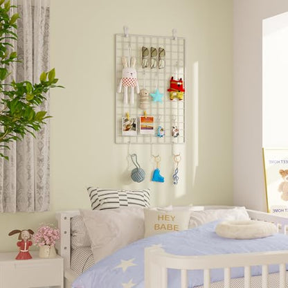 C&AHOME Photo Wall Display Set of 2, Wall Grid Panel, 17.7" x 25.6", White - color: White, size: 17.7 x 25.6 (45x65cm)