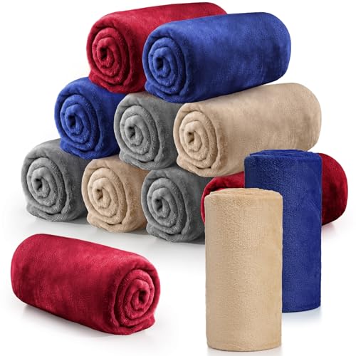 Tinideya Flannel Fleece Throw Blanket Bulk 50 x 60 Inch Soft Fleece Blanket Warm Throw Blankets Coral Blankets for Couch Sofa Home Wedding Gifts Season - color: Cute Color