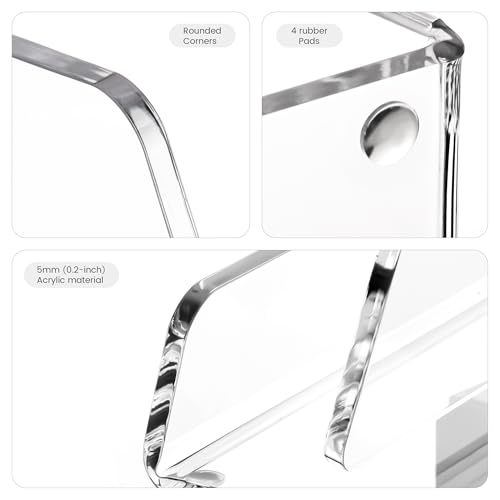 HeZone Acrylic Brochure Holder 5x6 Inch,Clear Pamphlet Holder Display Stand for Trifold 4&5&6 Inch Flyers,Pamphlets,Booklets,Menu,Leaflets for Office,Home,Store,1 Pack,A5 - size: 5''×6''