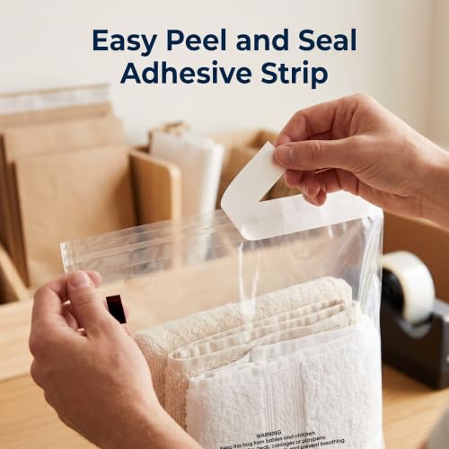 20" X 24" (200 Count) Self-Seal Clear Poly Bags With Suffocation Warning - size: 20" x 24"