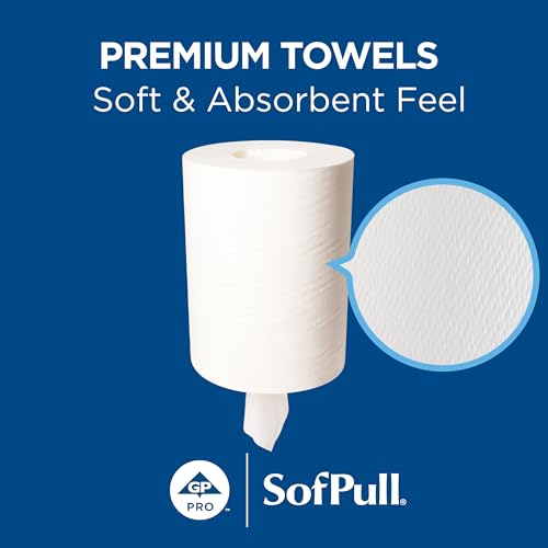 Georgia-Pacific SofPull Junior Centerpull Premium Paper Towels, Commercial Bulk Dispenser Refills, 225 Sheets Per Roll, 8 Rolls Per Case, White, 28125 - size: 225 Count (Pack of 8)