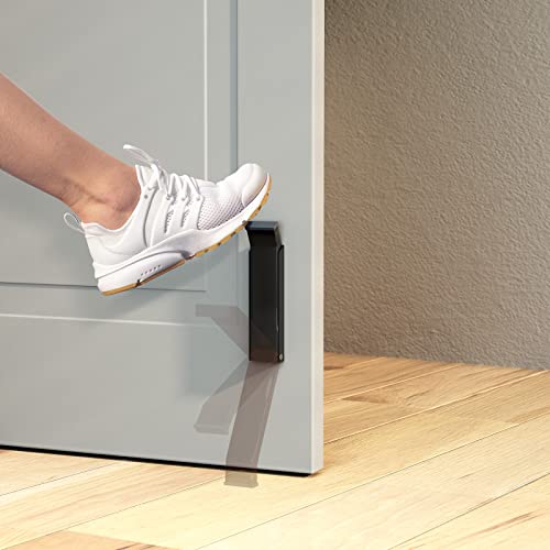 Door Stopper, Door Holder, No Drilling Door Stoppers, Easy Pedal Kick Down Door Stop (1, Black) - color: Black