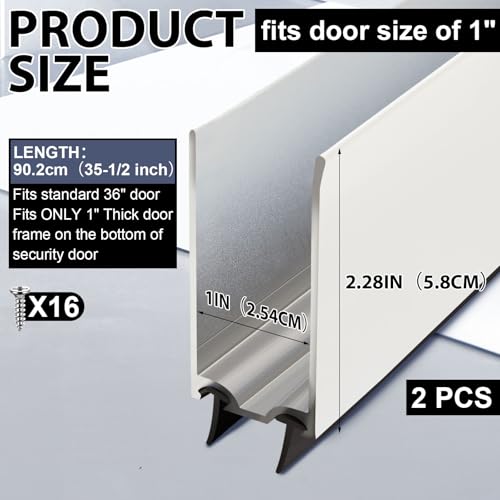 Pushglossy 2 Pack 35.5inch Storm Door Sweep Replacement Bottom Sweep, White - color: White, size: 35.5 inch