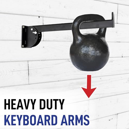 Victory Display WALL-MOUNTED Keyboard Arms – Fixed Length Keyboard Wall Mount, Space-Saving Keyboard arms for Home Studios and retail stores, Displays keyboard at 45°, 65° & 90° Angles – 1 Pairs (16")