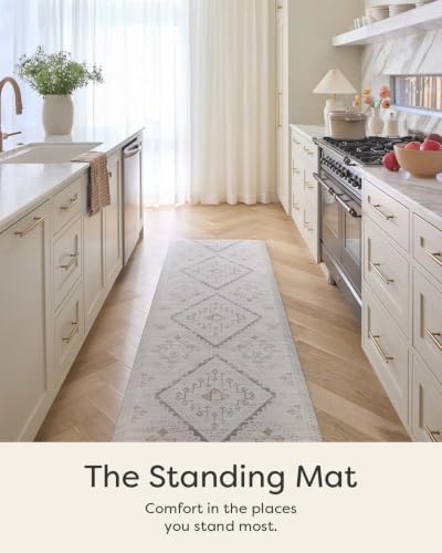 House of Noa Nama Standing Mat – Anti-Fatigue Cushioned Kitchen Mats for Floor | Ergonomic Bounce-Back Foam Kitchen Mats | Anti-Fatigue Mats for Kitchen & Standing | Ula Cashew | 22" x 36" - color: Cashew, size: 36"L x 22"W x 0.8"Th