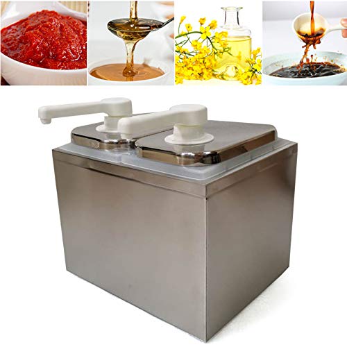 Sauce Dispenser Pump, Stainless Sauce Station Condiment Pump Station Ketchup Dressing BBQ Sauce Pumps Dispenser for Buffet, Restaurant, Cake Room, Coffee Shop Equipment (2 Head) - size: 2 Head