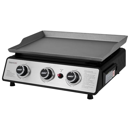 Royal Gourmet PD1301S Portable 3-Burner Tabletop Gas Griddle - color: Black & Silver