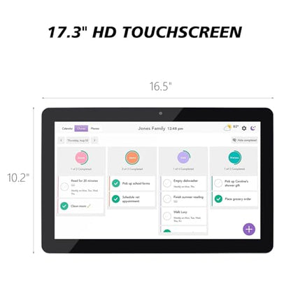 15.6 to 27 inch Touchscreen Digital Calendar & Wall Planners, Smart Whiteboard Calendar for Chore Chart & Work Schedule, Built in Speakers and Camera, Include Wall Mount & Desk Stand (17.3-inch) - size: 17.3-inch