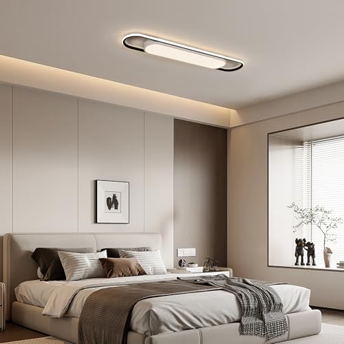 28.3 Inch Smart LED Ceiling Light,40W High Brightness Linear Flush Mount Light Fixture,Dimmable Long Led Ceiling Lamp with Remote Control for Kitchen,Garage,Hallway,Laundry,Study Room. - color: Dimmable (3000K -6500K), size: 2.36 FT (28.3 Inch / 72cm)