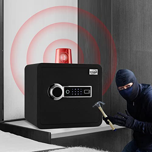 Tenamic Biometric Fingerprint Safe Box 1.41 Cuft Security Box with Induction Light and Leather, Solid Alloy Steel Home Cabinet Safe, Black - size: 1.41 cuft Biometric