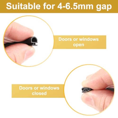 PATIKIL Window Weather Stripping Door Seal, 5/16" Wide Bulb Bubble TPE Weatherstrip Seal for 1/4" Slot Door Frame Window (10 m/33 ft, Black) - size: 1/4 Inch