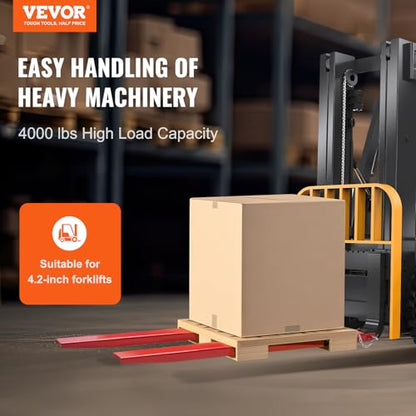 VEVOR Forklift Extensions, 72 Inch Fork Extensions 4.5 Inch Width, 1 Pair Heavy Duty Fork Extensions with Pins for Forklifts Truck - size: ‎72 x 4.5 Inch