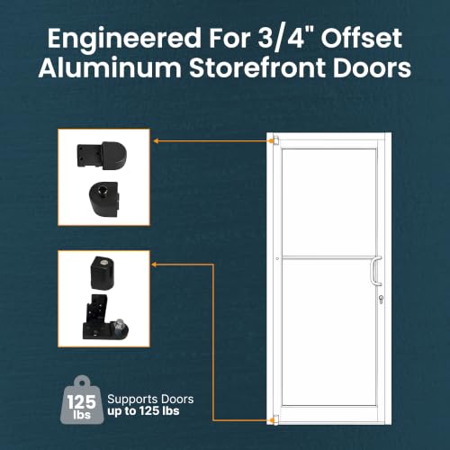 Pacific Doorware Kawneer Style Pivot Hinge Set - Left, Bronze - color: Duronotic Bronze, size: Left Hand