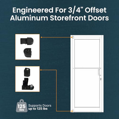 Pacific Doorware Kawneer Style Pivot Hinge Set - Left, Bronze - color: Duronotic Bronze, size: Left Hand