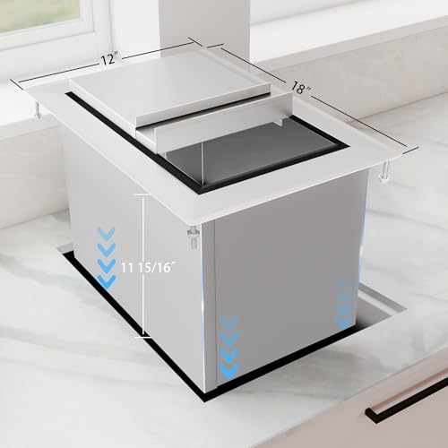 HARDURA Drop-in Stainless Steel Ice Bin
