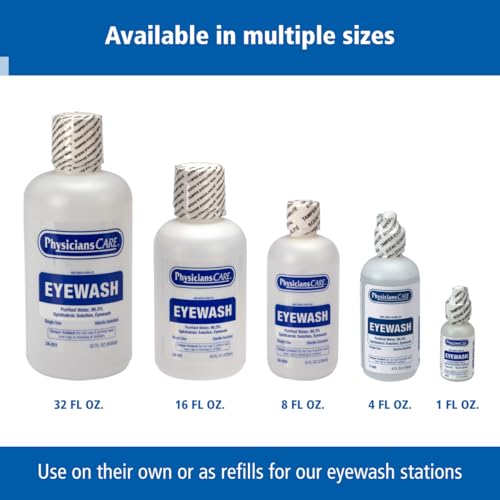 PhysiciansCare Eye Wash Solution, Sterile Isotonic Buffered Solution for Flushing & Irrigating Eyes, 1-oz Bottle