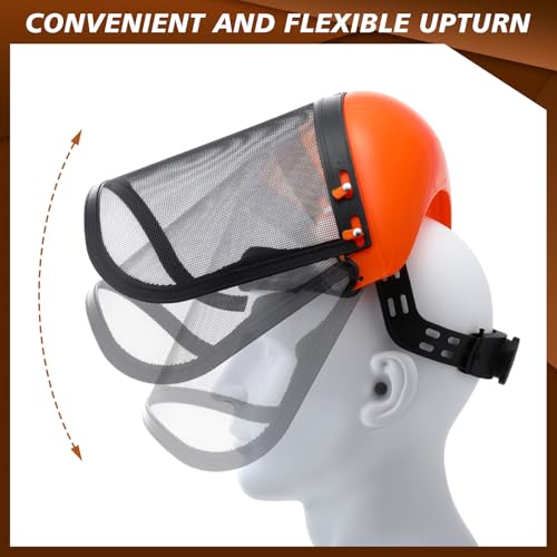 Sabary Safety Face Shield with Mesh Visor for Men, Orange,Yellow - color: Orange,yellow
