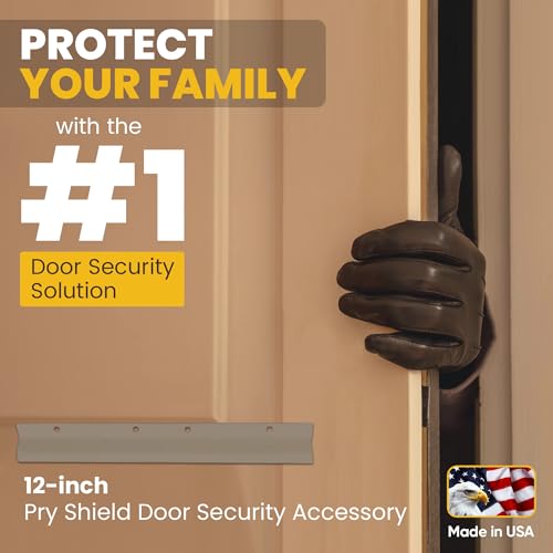 Door Armor 12″ Pry Shield Door Security Accessory – Heavy Duty Steel Lock Protector, Prevents Pry Attacks, Easy 5-Minute Installation, Satin Nickel