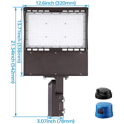 LEONLITE 150W LED Parking Lot Light, 1-10V Dimmable, 20,250lm UL & DLC - size: 21 Inch