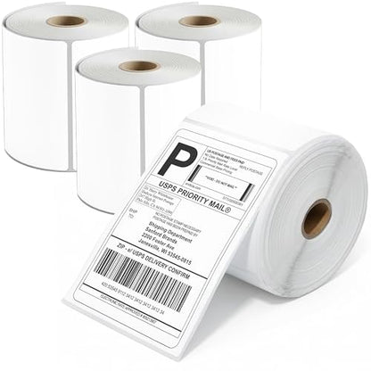 4" X 6" Direct Thermal Labels (1000 Count, 4 Rolls) - Printable - size: 4" X 6"