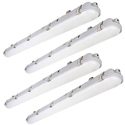 DAKASON 4FT LED Vapor Tight Light with Motion Sensor 4Pack, 60W 6600lm