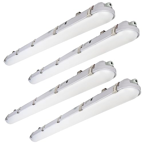 DAKASON 4FT LED Vapor Tight Light with Motion Sensor 4Pack, 60W 6600lm