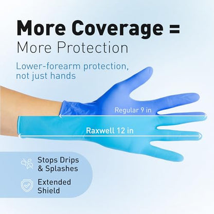 Raxwell 8.5 Mil Nitrile Gloves, Heavy Duty Cleaning Gloves, For Adults - size: X-Large, style: 1 Pallet (84 Cases)