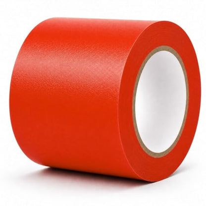 GTSE - Red Vinyl PVC Floor Tape 4 inch x 108ft Safety Marking Tape - color: Red, size: 4" x 108 ft