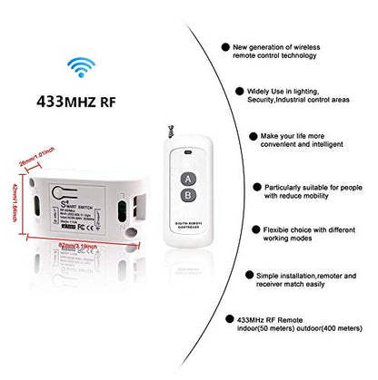 WiFi Smart Switch - Tuya Smart Home Automation Timer Switch, Compatible with 433Mhz Remote