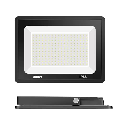 300W LED Flood Light 2 Pack, 36,000LM, 6000K, IP66 with Plug - size: 300w_2pack