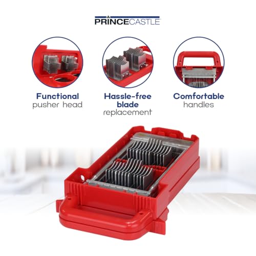 Prince Castle Saber King Red Tomato Blade & Pusher Set - 3/16" Slices, for 4 Tomatoes - Vegetable Chopper and Kitchen Chopper Replacement Blade, Tomato Slicer Commercial Tool - style: Set