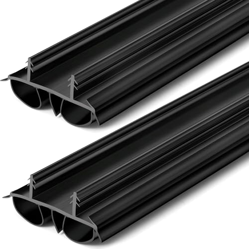 Pushglossy 2 Pcs 36" Kerf Door Sweep Double Bubble Kerf Black - color: Black, size: Double Bubble Kerf