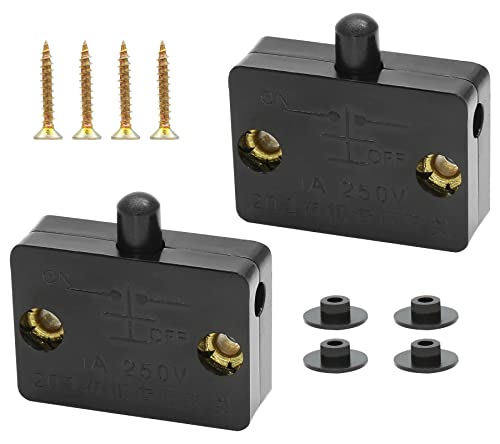 2Pcs Cabinet Lamp Switch, Black - color: Black 2PCS