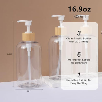 Shampoo and Conditioner Dispenser for Bathroom, Shower Soap Bottles Clear - color: Clear