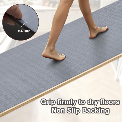 Kitchen Mats and Rugs Cushioned Anti-Fatigue, 47.2" x 70.9", Gray - color: Grey, size: 70.9"L x 47.2"W x 0.4"Th