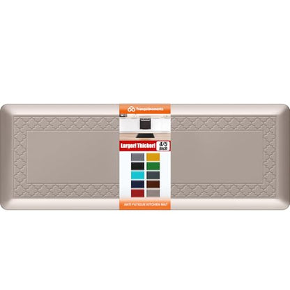 4/5 Inch Thicker Kitchen Mats Anti Fatigue Comfort Mat Standing Desk Rugs - color: Khaki, size: 47"L x 17"W x 0.8"Th