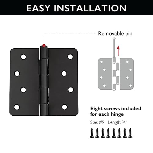 Design House Interior Door Hinge, 4", Matte Black - color: Matte Black