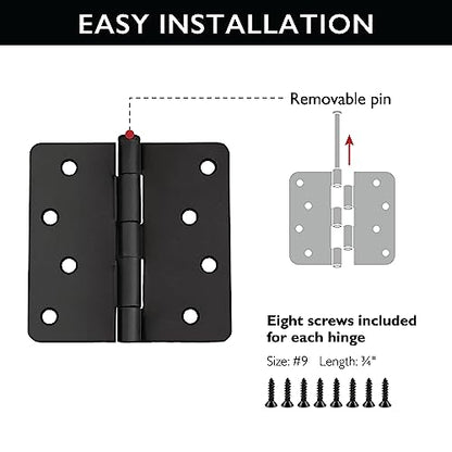 Design House Interior Door Hinge, 4", Matte Black - color: Matte Black