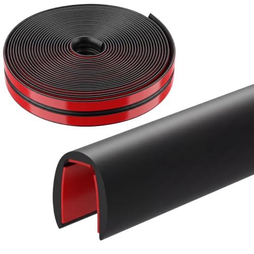 1/8 Inch Rubber Edge Trim 20ft Self-Adhesive U Channel Edge Strip - size: 20ft，1/8 Inch