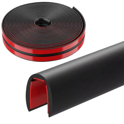 1/8 Inch Rubber Edge Trim 20ft Self-Adhesive U Channel Edge Strip - size: 20ft，1/8 Inch