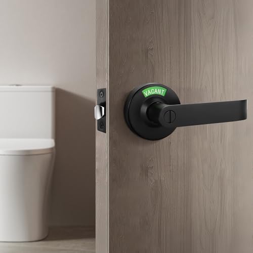 Malimali Vacant Occupied Bathroom Door Handle, Commercial Door Handle Locks - color: Matte Black