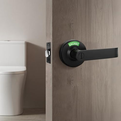 Malimali Vacant Occupied Bathroom Door Handle, Commercial Door Handle Locks - color: Matte Black